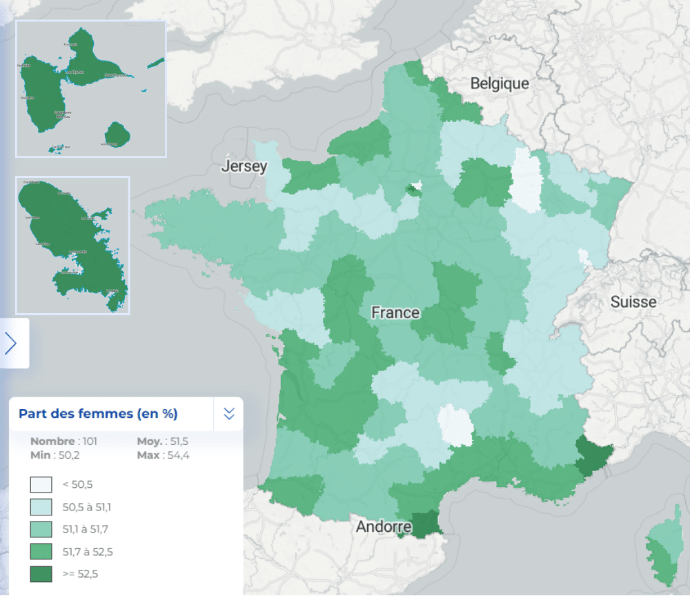 Part des femmes France